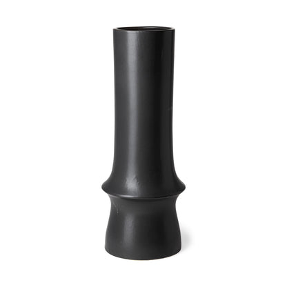 17" Black Abstract Cylinder Ceramic Table Vase-1