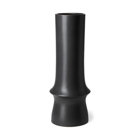 17" Black Abstract Cylinder Ceramic Table Vase-1