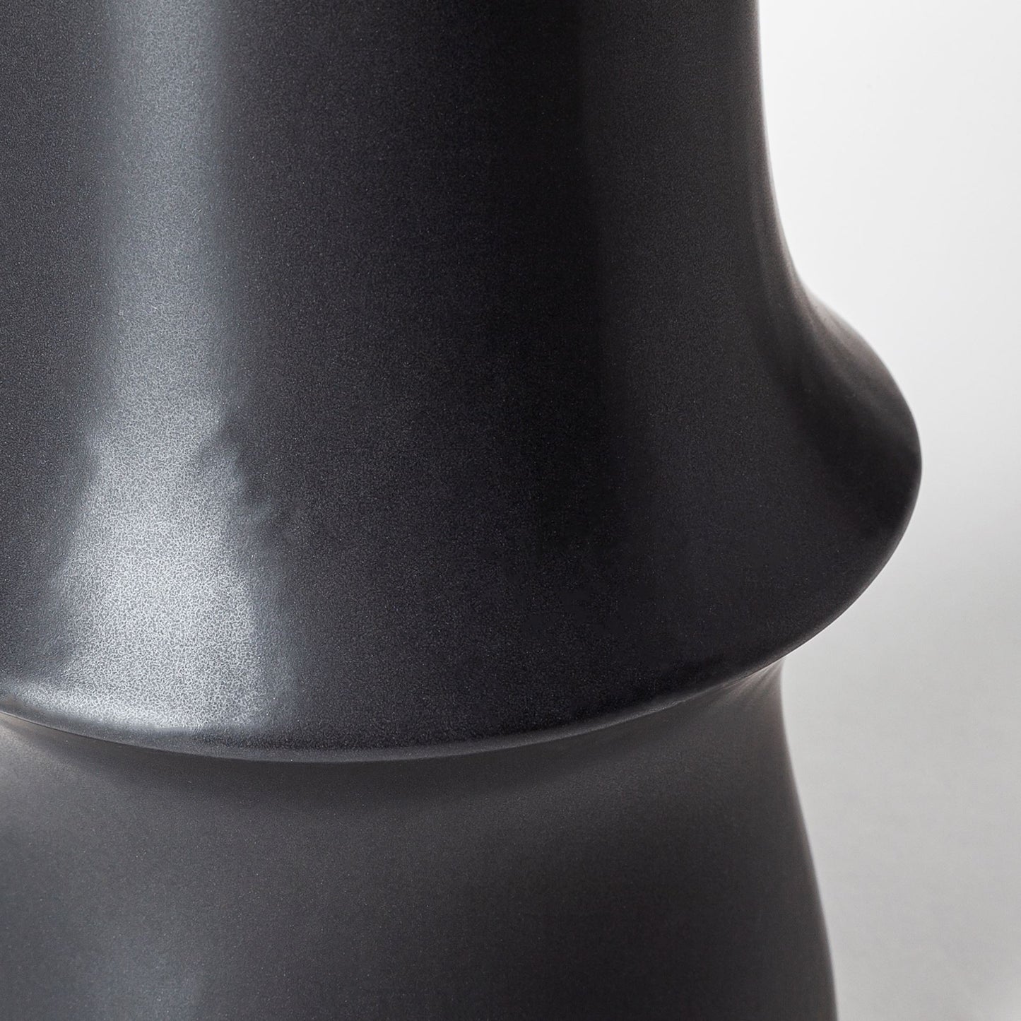 17" Black Abstract Cylinder Ceramic Table Vase-4