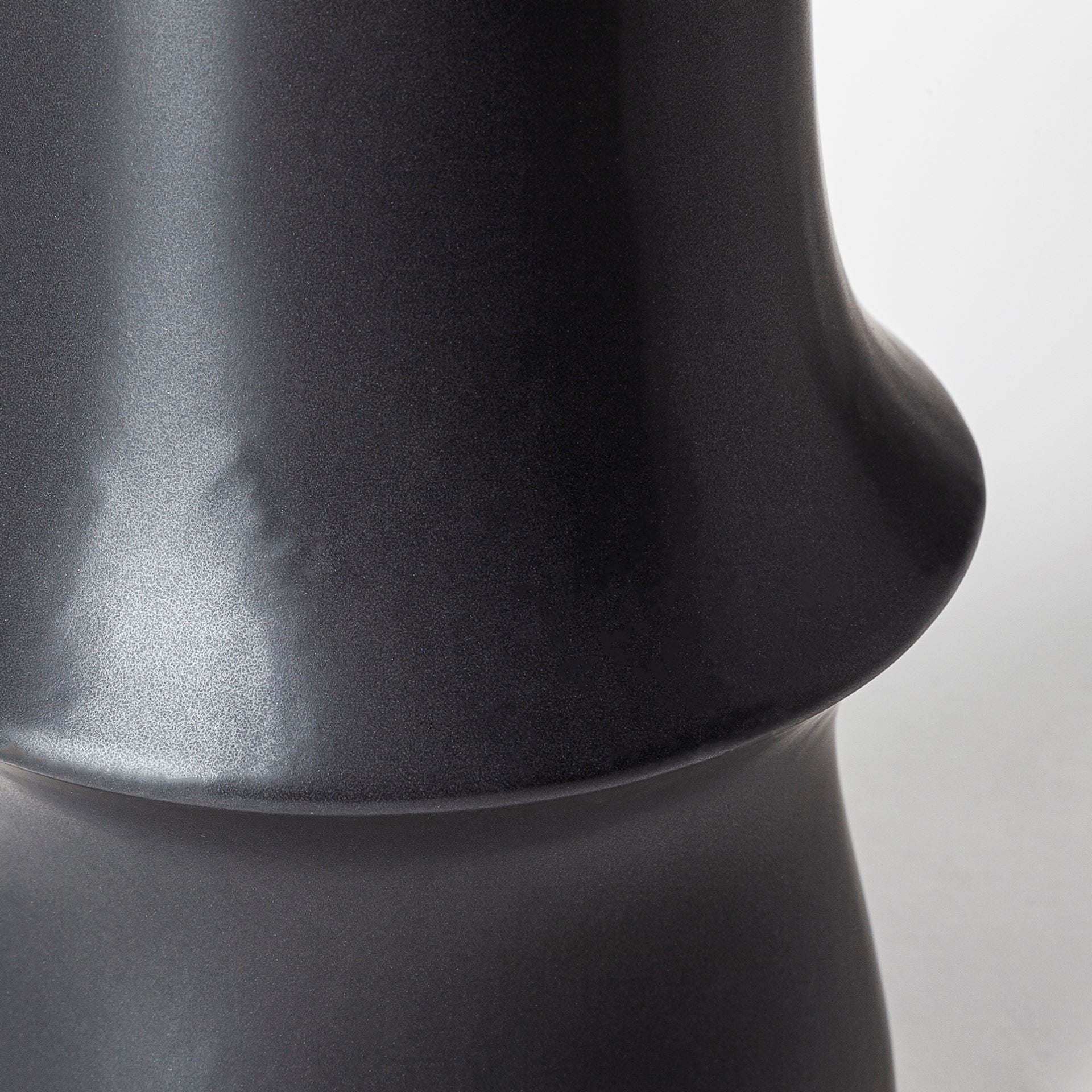 17" Black Abstract Cylinder Ceramic Table Vase-4
