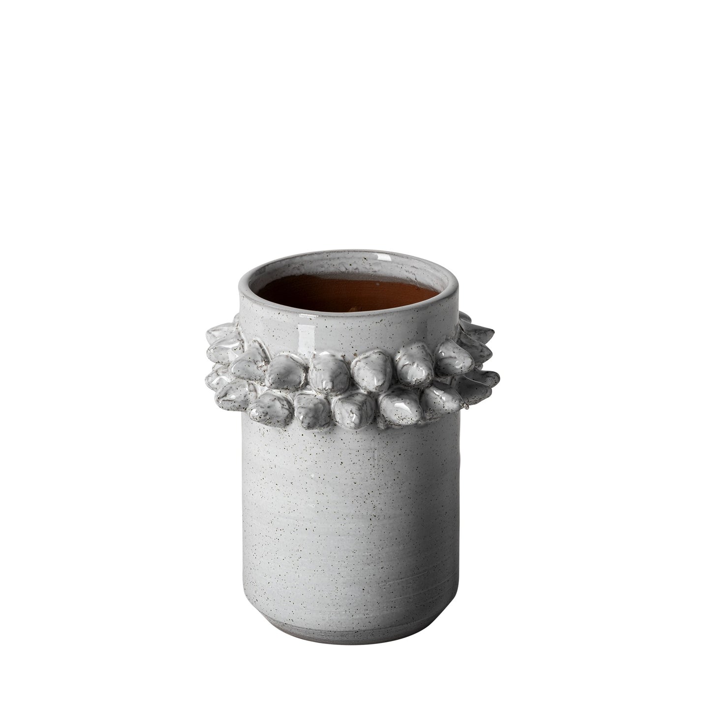 7" Gray Abstract Cylinder Ceramic Table Vase-1