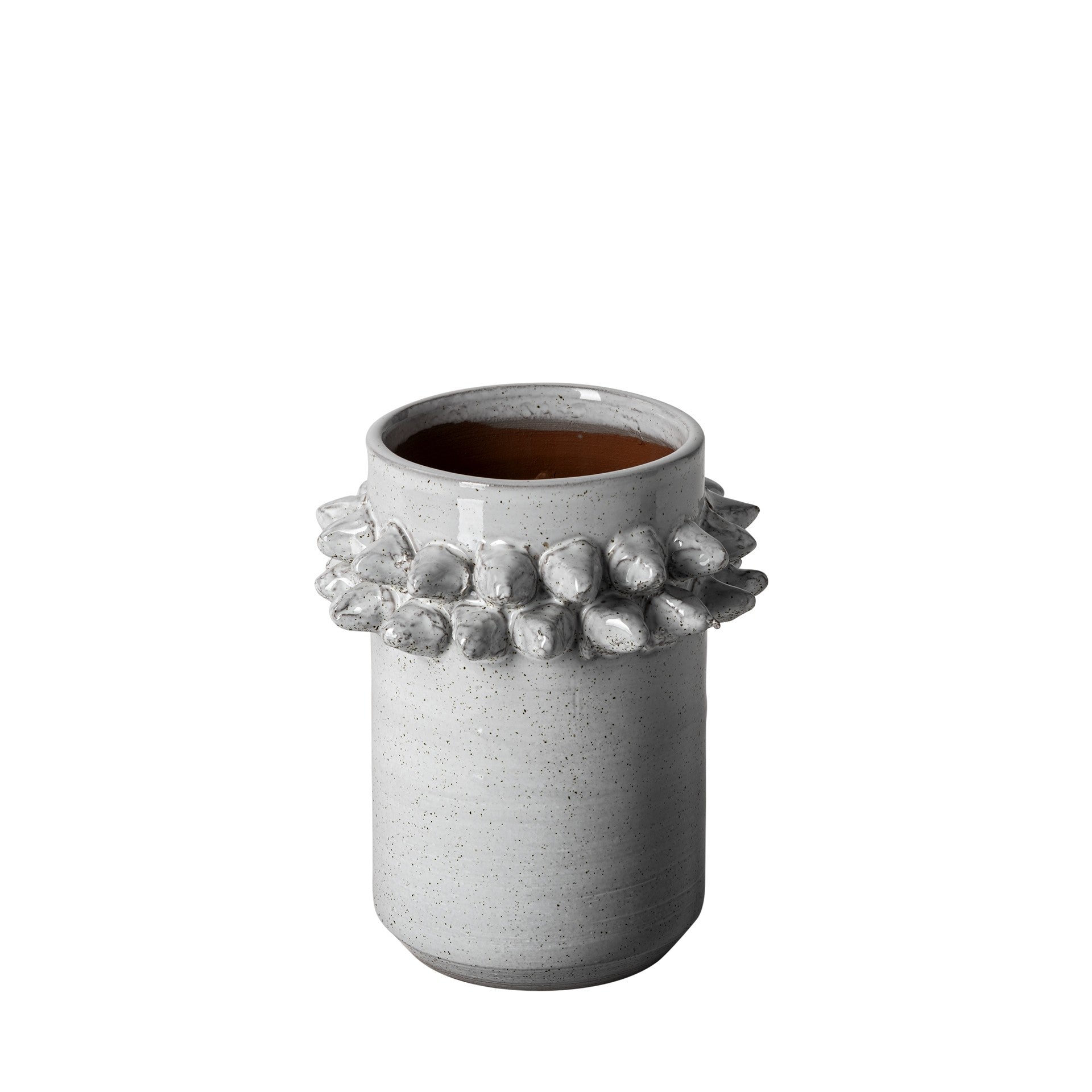 7" Gray Abstract Cylinder Ceramic Table Vase-1