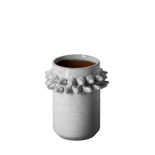7" Gray Abstract Cylinder Ceramic Table Vase-1