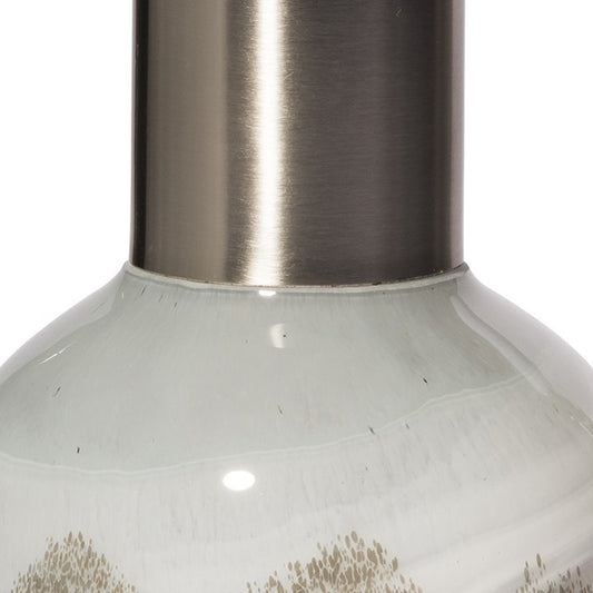 13" Brown Abstract Cylinder Crystal Glass Table Vase-2