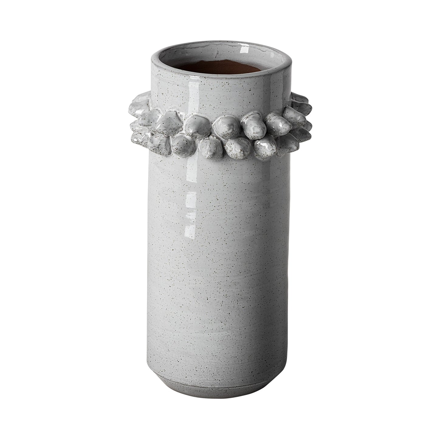 11" Gray Abstract Cylinder Ceramic Table Vase-1