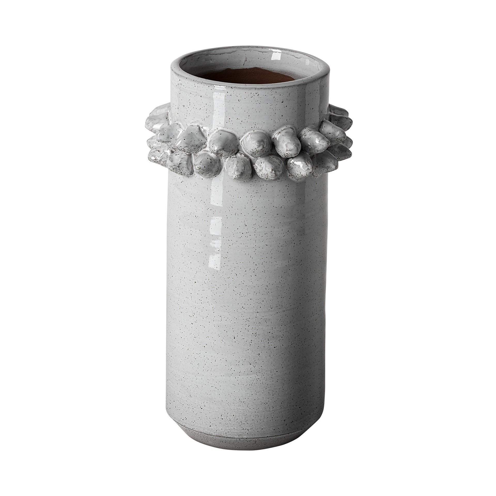 11" Gray Abstract Cylinder Ceramic Table Vase-1