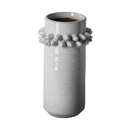 11" Gray Abstract Cylinder Ceramic Table Vase-1
