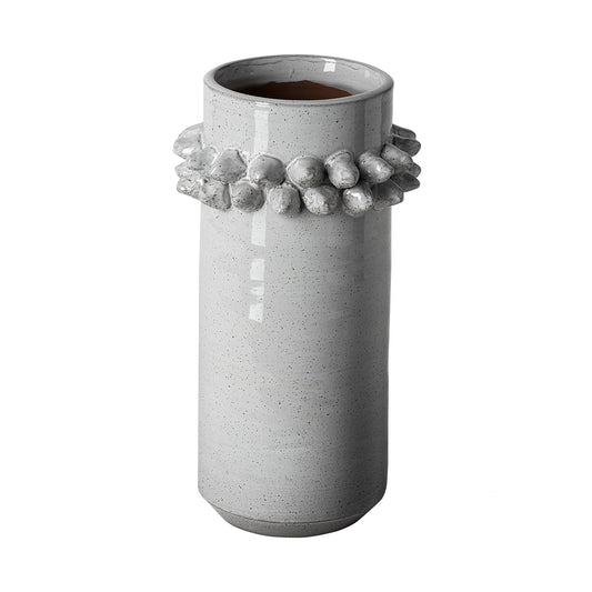 11" Gray Abstract Cylinder Ceramic Table Vase-1