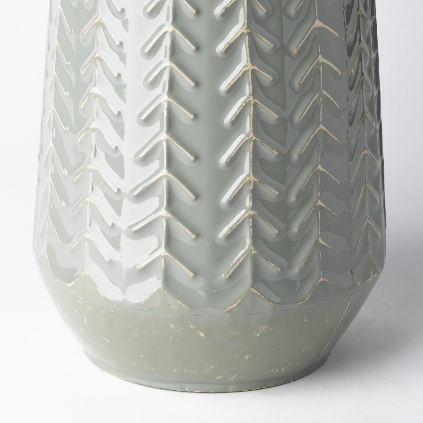 11" Green Abstract Cylinder Metal Table Vase-4