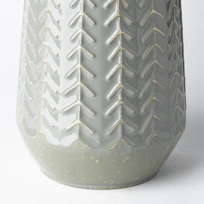 11" Green Abstract Cylinder Metal Table Vase-4