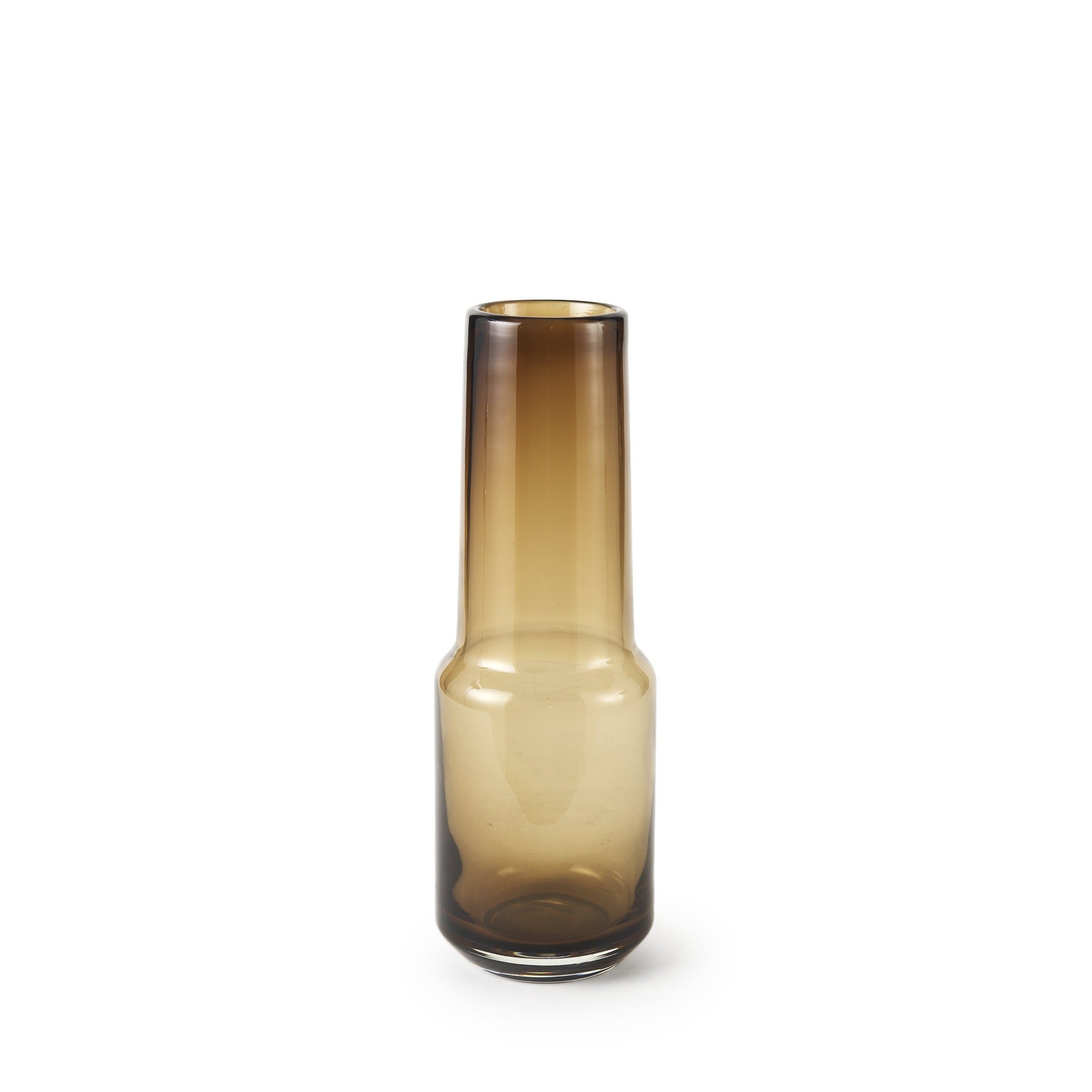 12" Brown Cylinder Crystal Glass Table Vase-1