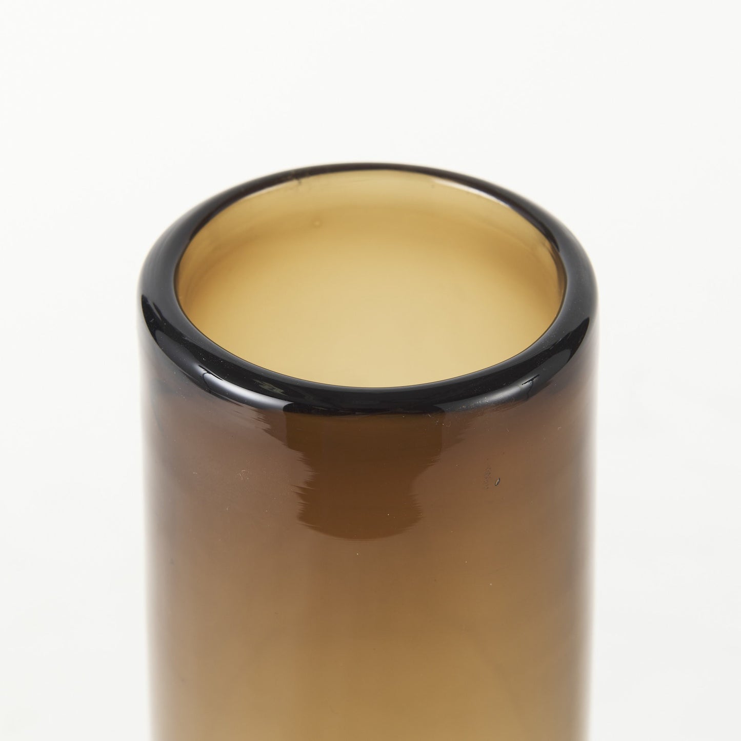 12" Brown Cylinder Crystal Glass Table Vase-2