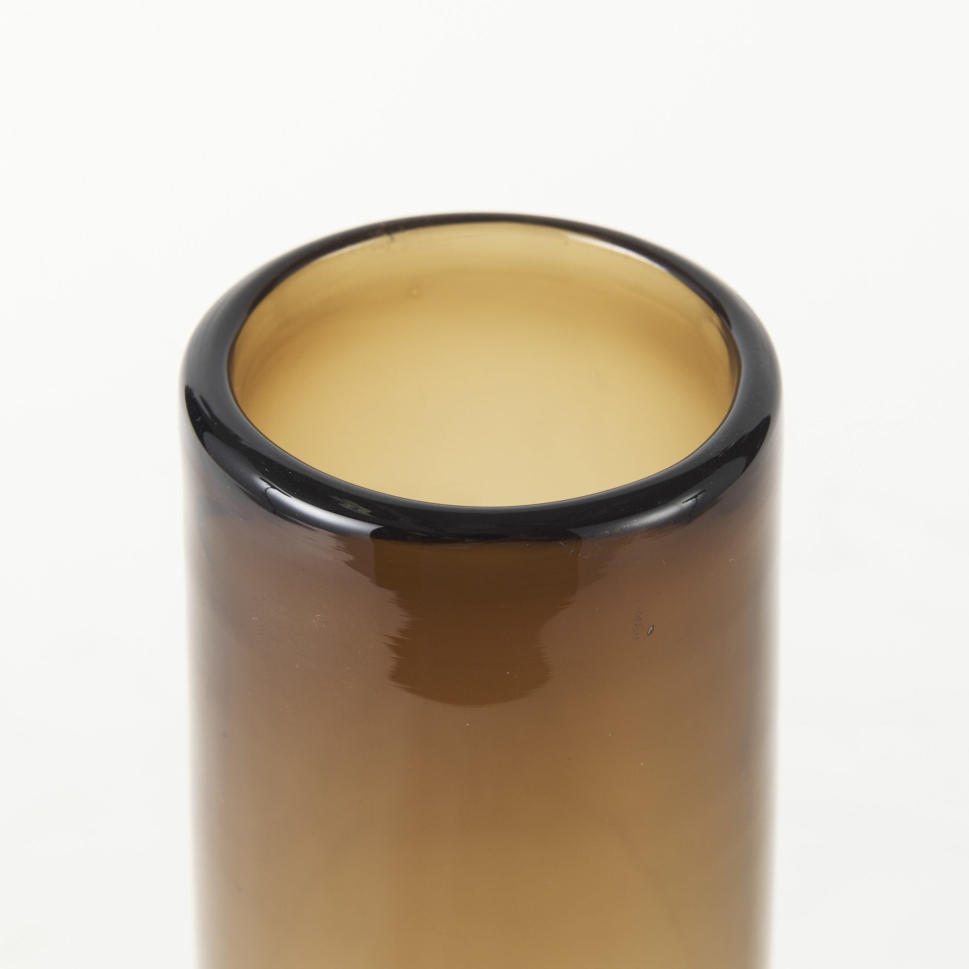 12" Brown Cylinder Crystal Glass Table Vase-2