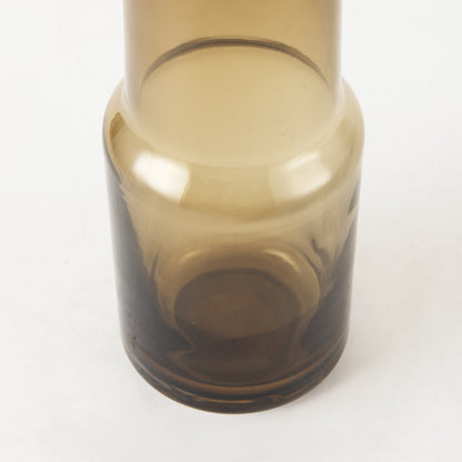 12" Brown Cylinder Crystal Glass Table Vase-4