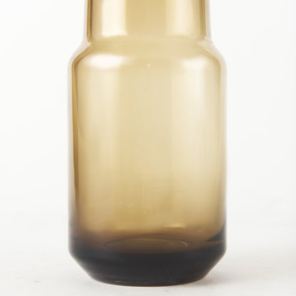 12" Brown Cylinder Crystal Glass Table Vase-3