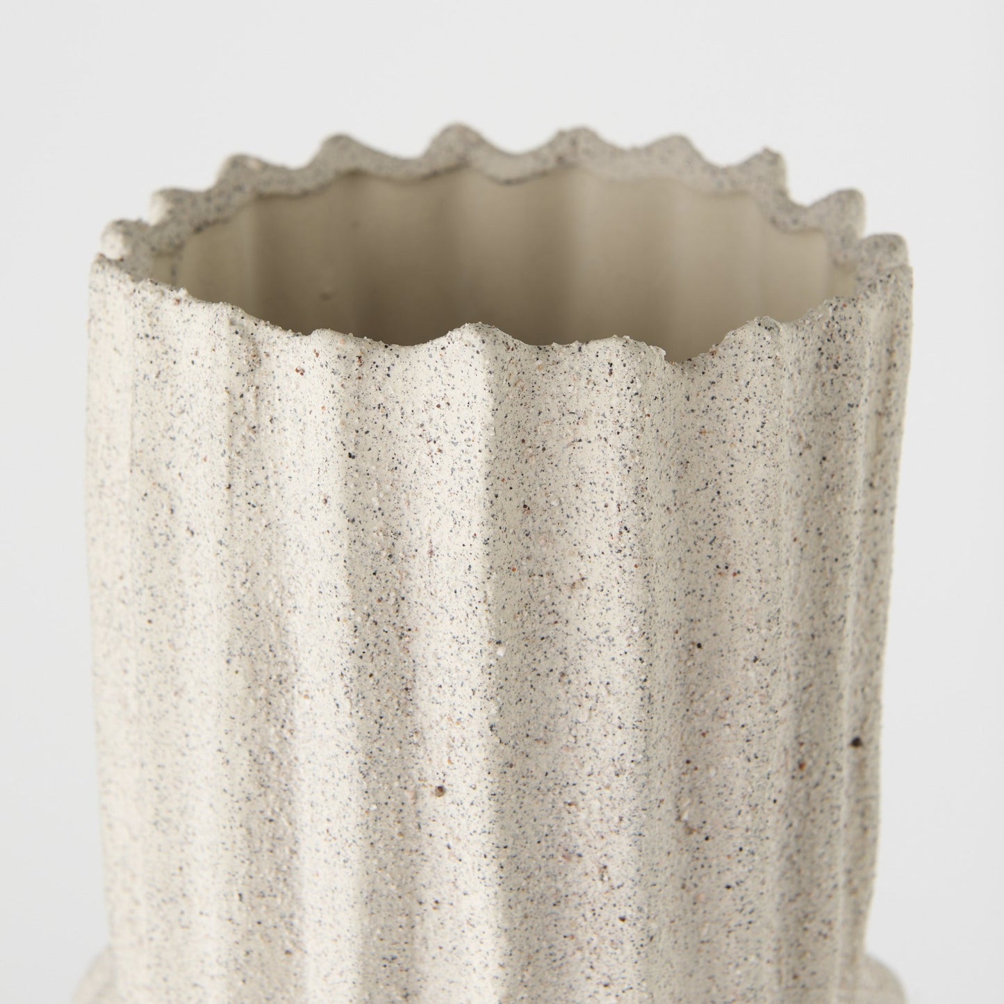 23" Cream Abstract Cylinder Ceramic Table Vase-2