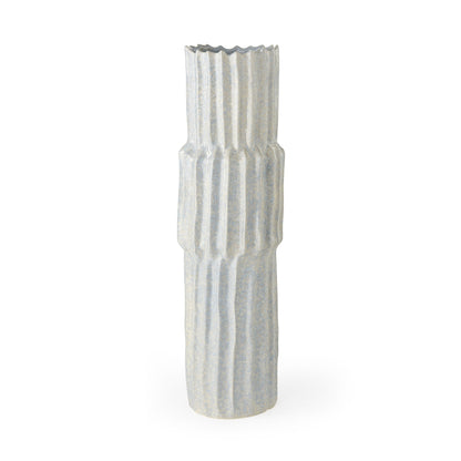 23" Gray Abstract Cylinder Ceramic Table Vase-0