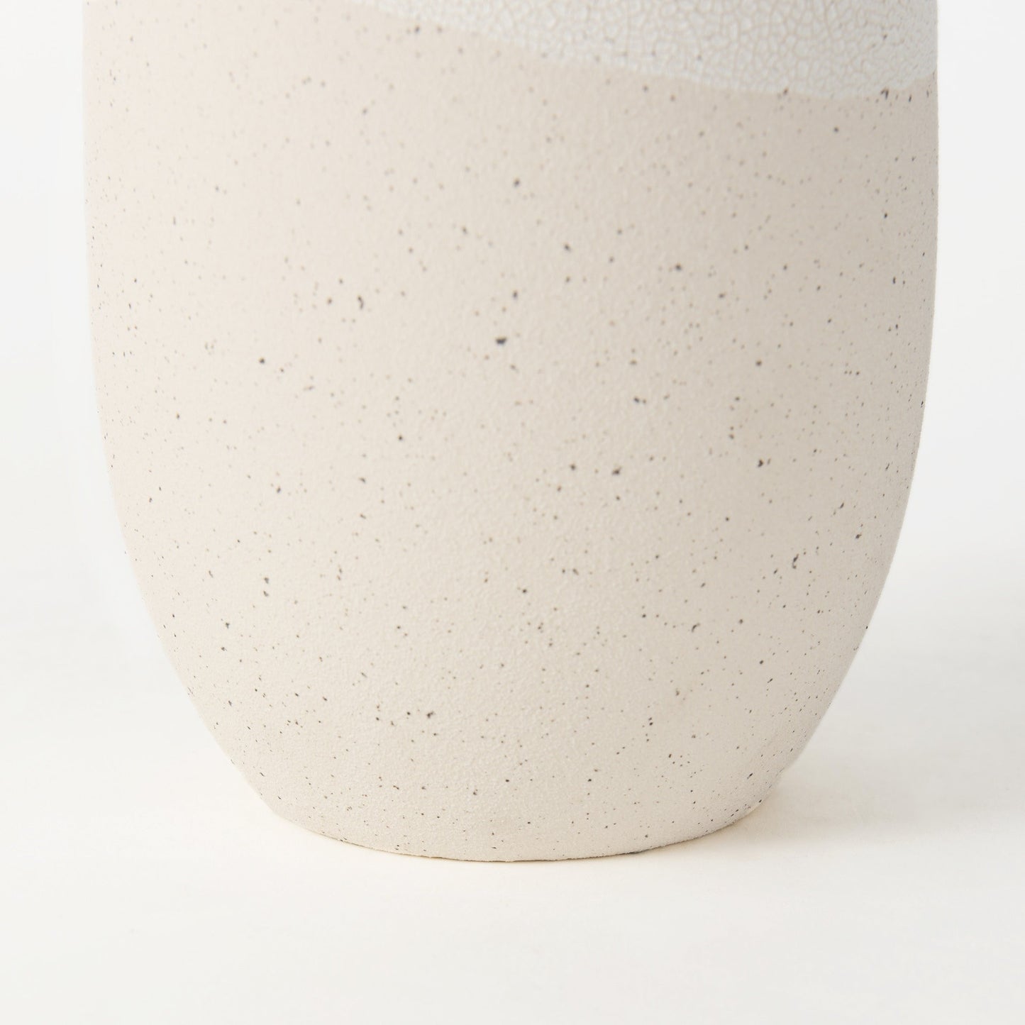 14" Cream Abstract Cylinder Ceramic Table Vase-4