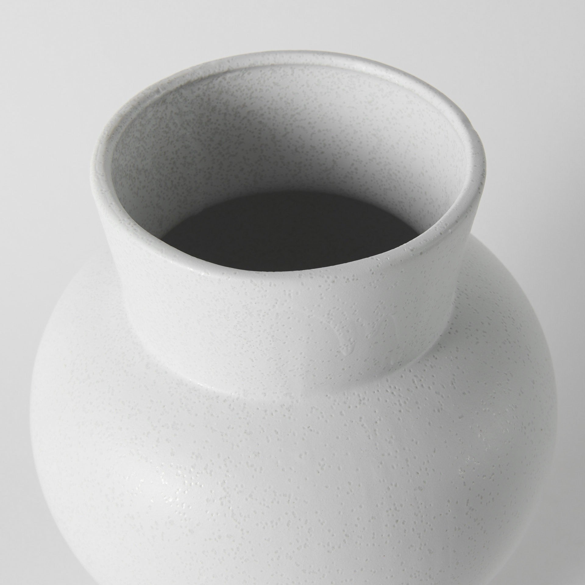 11" White Abstract Cylinder Ceramic Table Vase-5