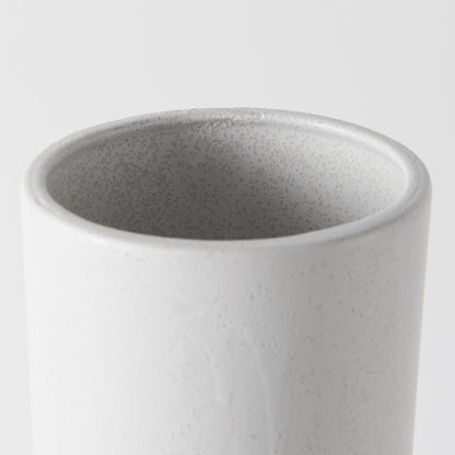 17" White Abstract Cylinder Ceramic Table Vase-6