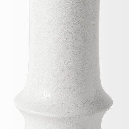 17" White Abstract Cylinder Ceramic Table Vase-7