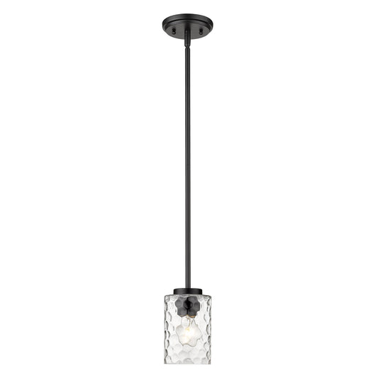 Black Metal and Glass Mini Pendant Hanging Light-0