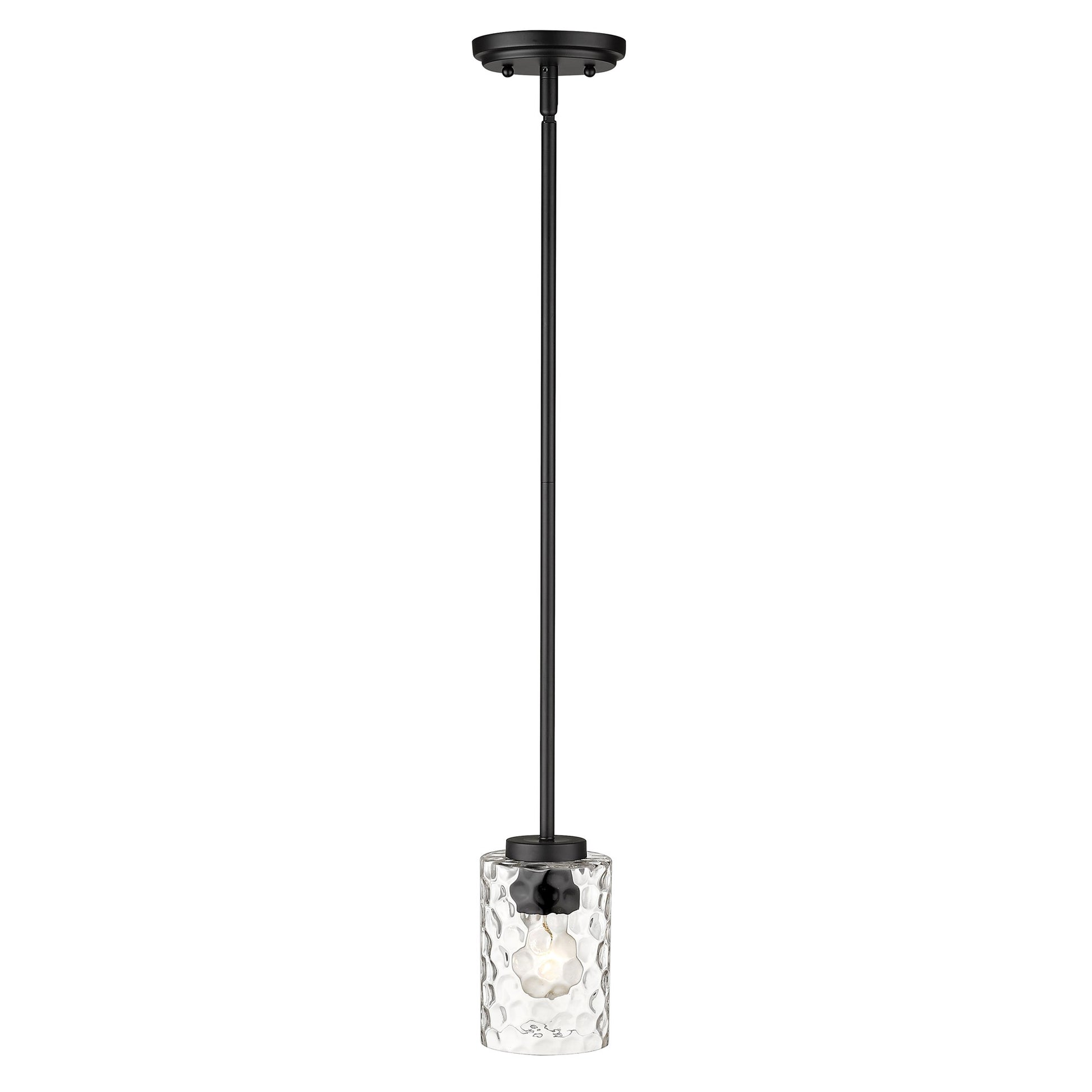 Black Metal and Glass Mini Pendant Hanging Light-4