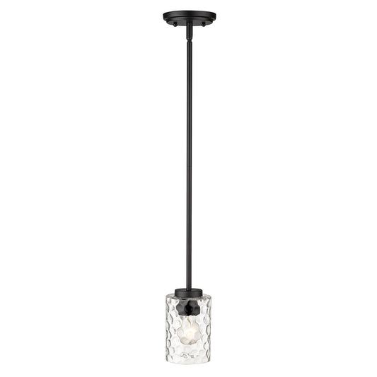 Black Metal and Glass Mini Pendant Hanging Light-4