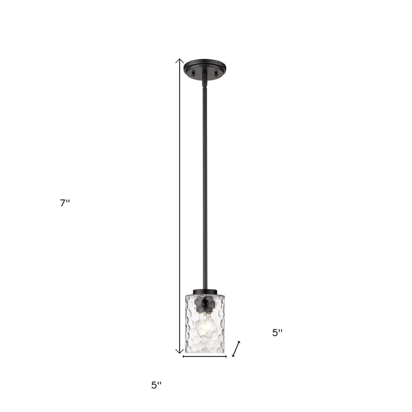 Black Metal and Glass Mini Pendant Hanging Light-7
