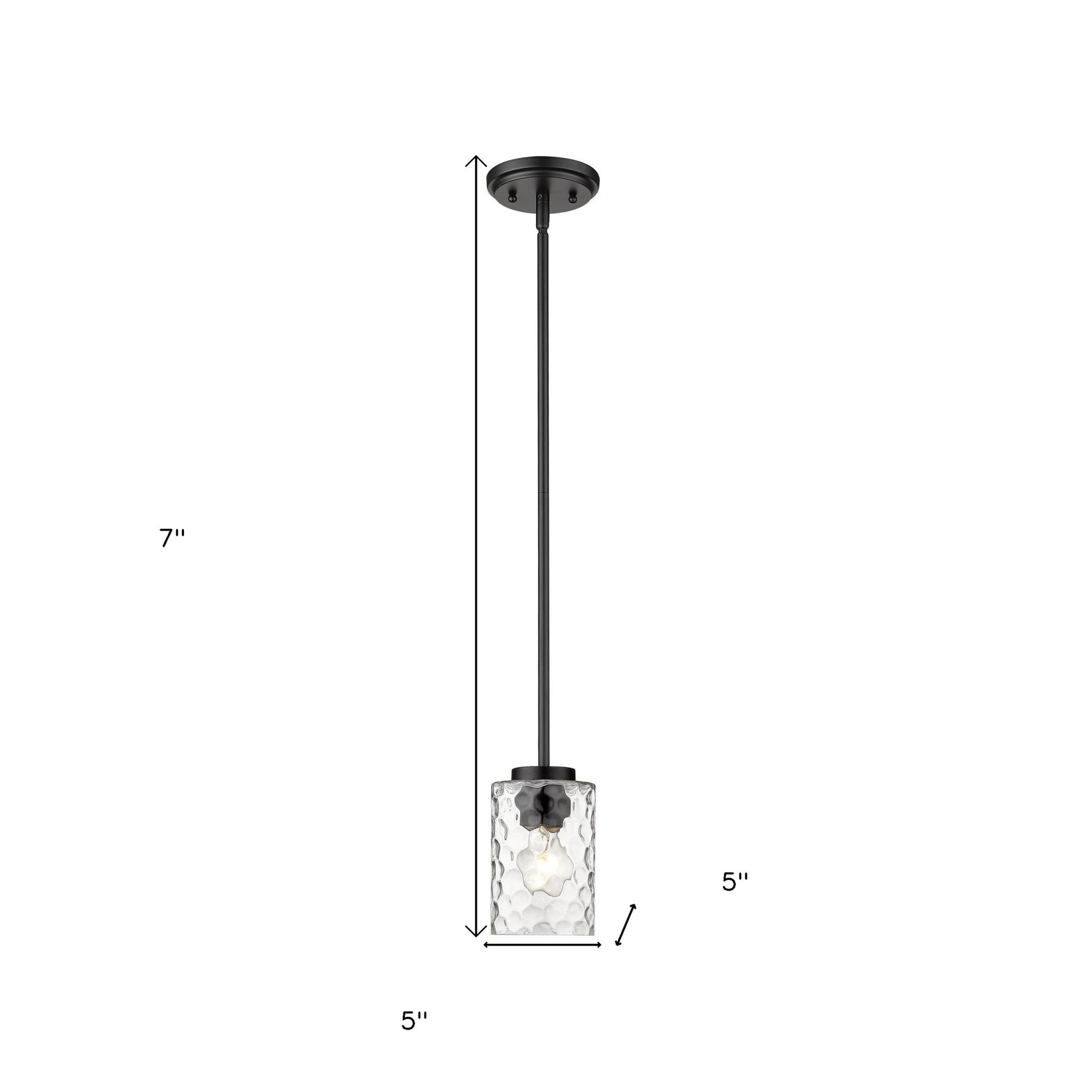 Black Metal and Glass Mini Pendant Hanging Light-7