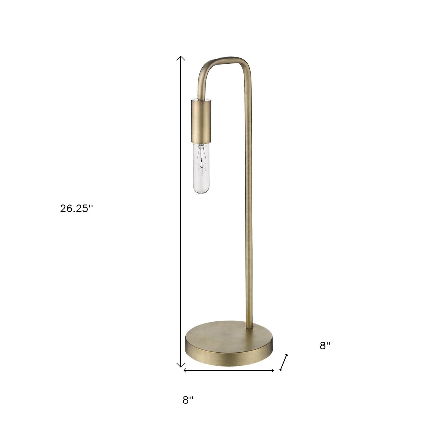 26" Brass Metal Table Lamp-4