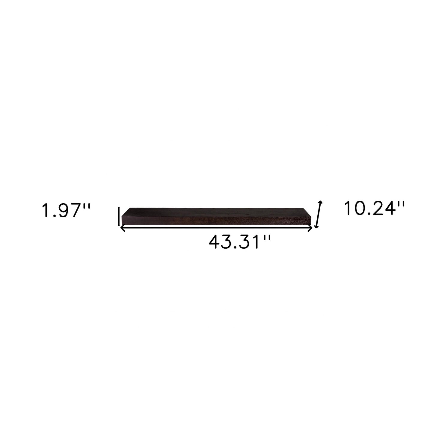 43" Espresso Wooden Wall Mounted Floating Shelf-7