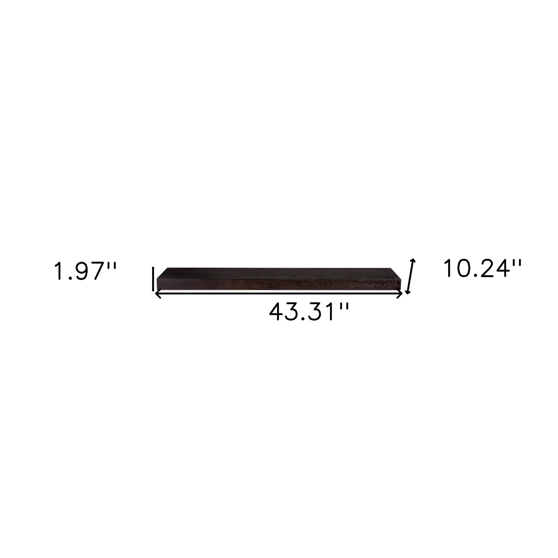 43" Espresso Wooden Wall Mounted Floating Shelf-7