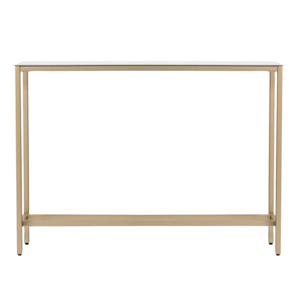 36" Silver and Gold Mirrored Glass Console Table-1