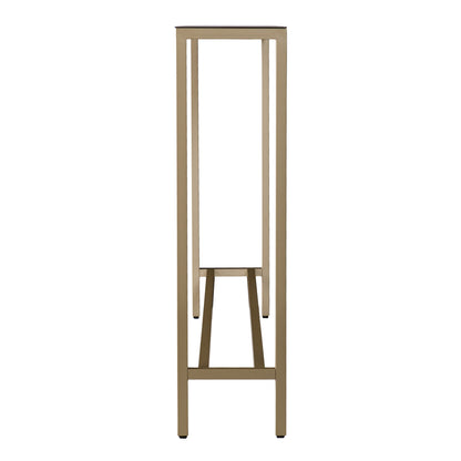 36" Silver and Gold Mirrored Glass Console Table-4