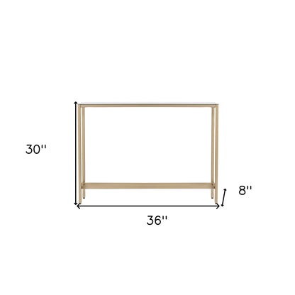 36" Silver and Gold Mirrored Glass Console Table-8