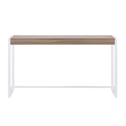 54" Gray Brown and White Sled Console Table-1