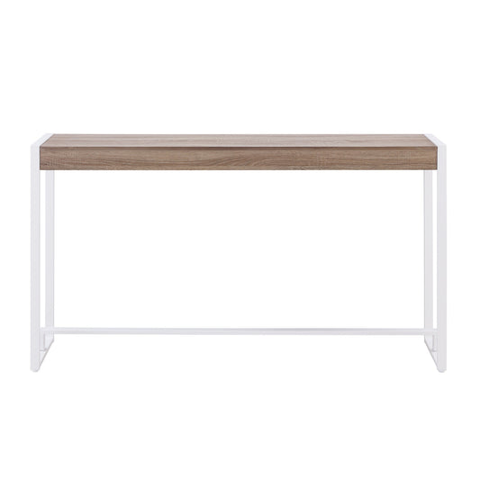54" Gray Brown and White Sled Console Table-1