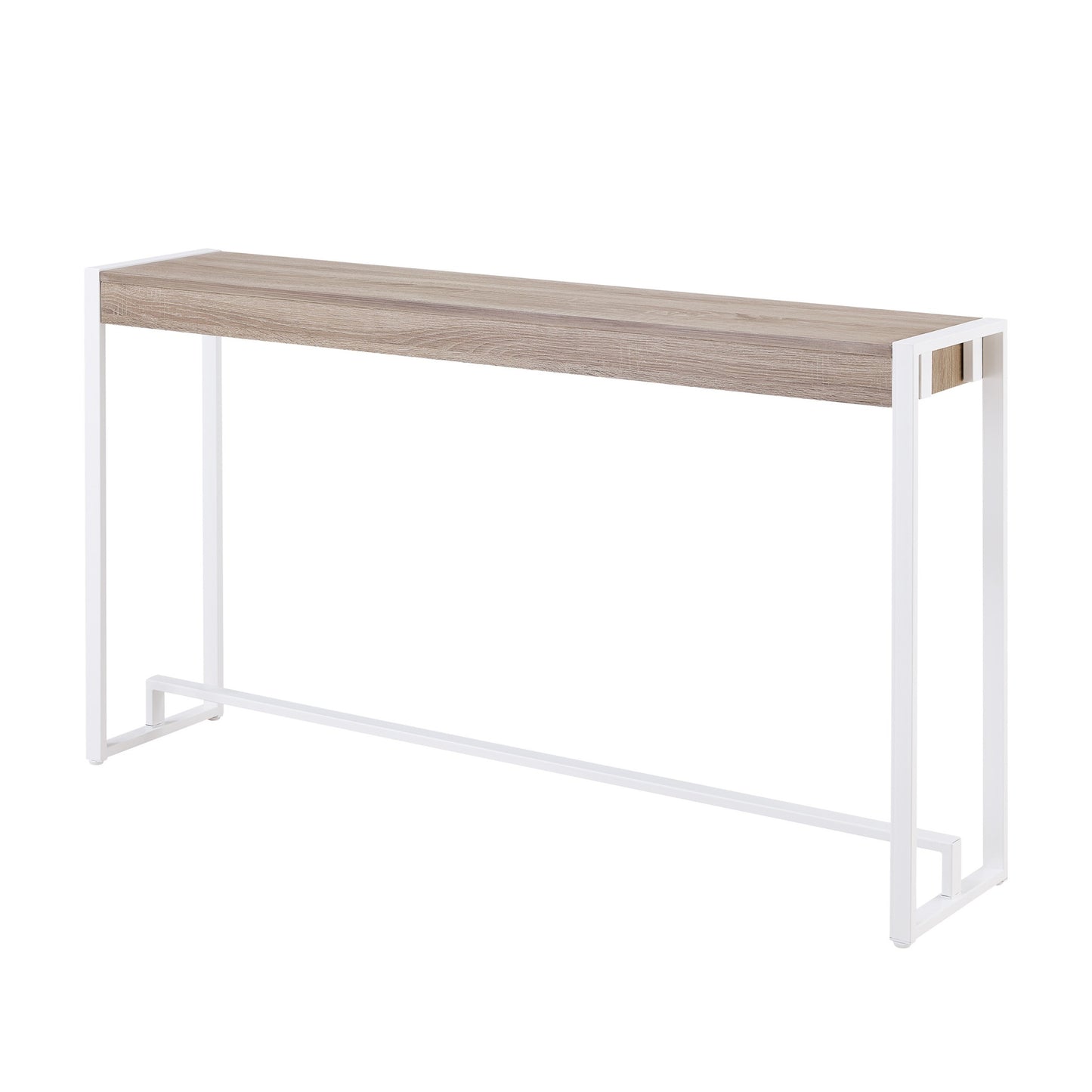 54" Gray Brown and White Sled Console Table-3