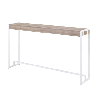 54" Gray Brown and White Sled Console Table-3