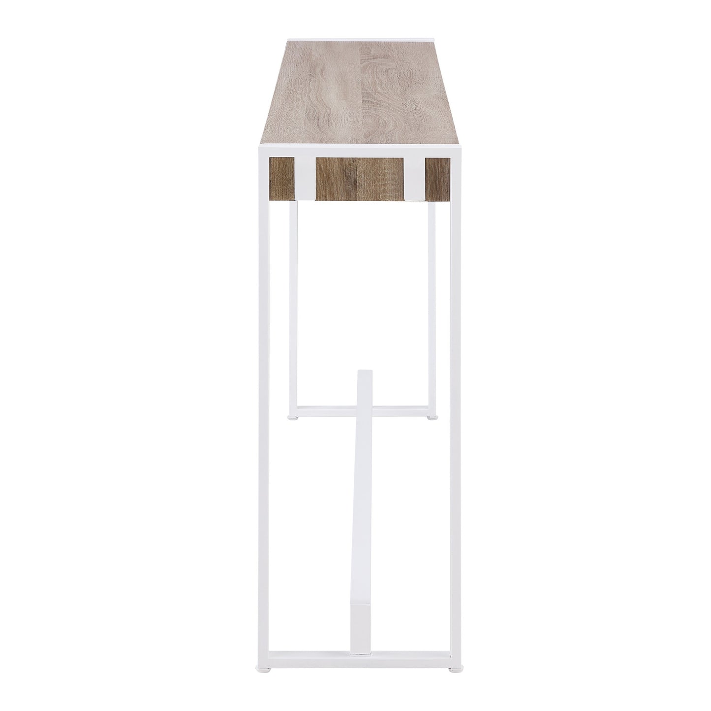 54" Gray Brown and White Sled Console Table-4