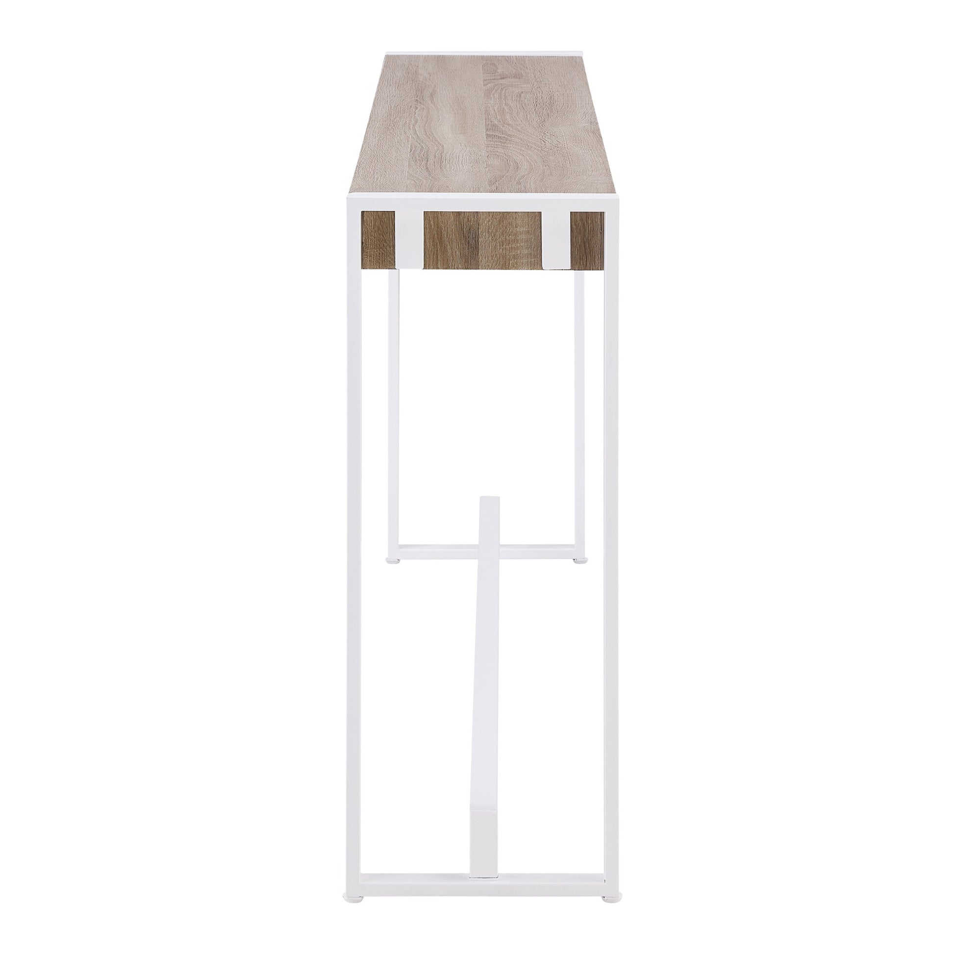 54" Gray Brown and White Sled Console Table-4