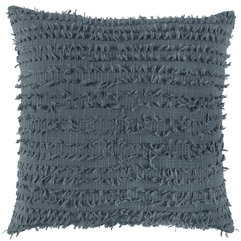 Gray Tasseling Fringe Texture Throw Pillow-0