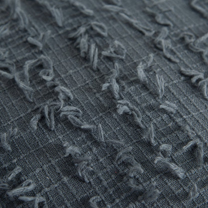 Gray Tasseling Fringe Texture Throw Pillow-5