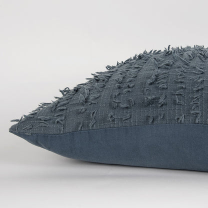 Gray Tasseling Fringe Texture Throw Pillow-2