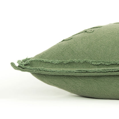 14" X 26" Green Tone on Tone Botanical Throw Pillow With Embroidery-2