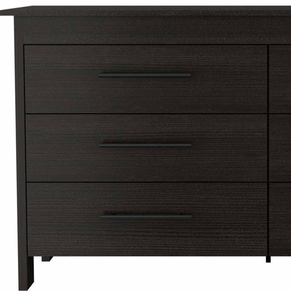 59" Black Six Drawer Double Dresser-4