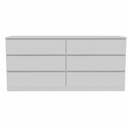 60" White Six Drawer Double Dresser-1