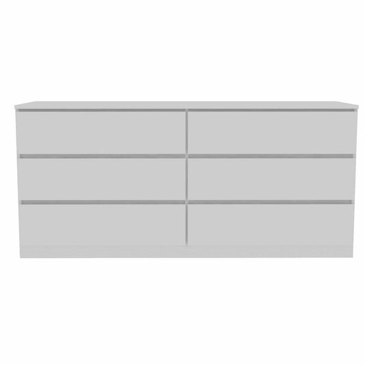 60" White Six Drawer Double Dresser-1