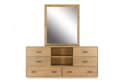 63" Walnut Six Drawer Combo Dresser-1